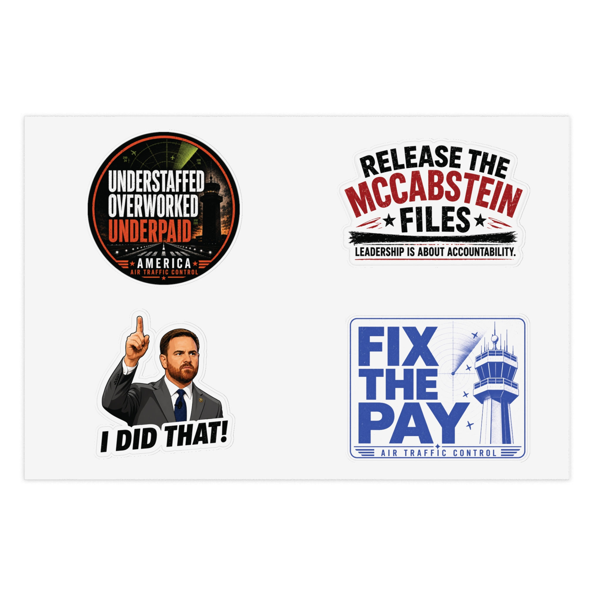 Air Traffic Control Protest & Satire Sticker Pack