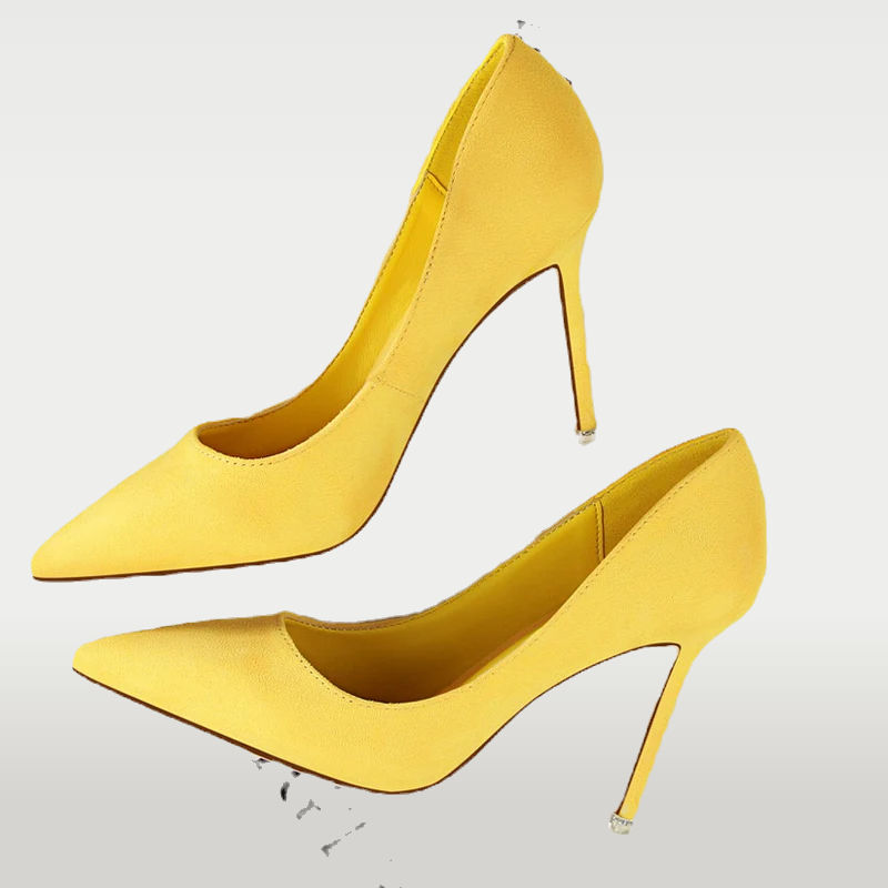 Soft flock upper for a textured look. Comfortable office shoes by Cusuti.