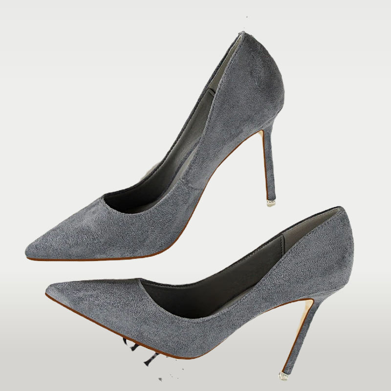 Soft flock upper for a textured look. Comfortable office shoes by Cusuti.