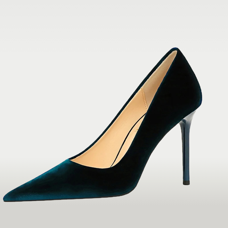 Flocked Pointed Toe Party Pumps Super High Heels Night Out Special Events for Flocked Pointed Toe Party Pumps Super High Heels Night Out Special Events view 1