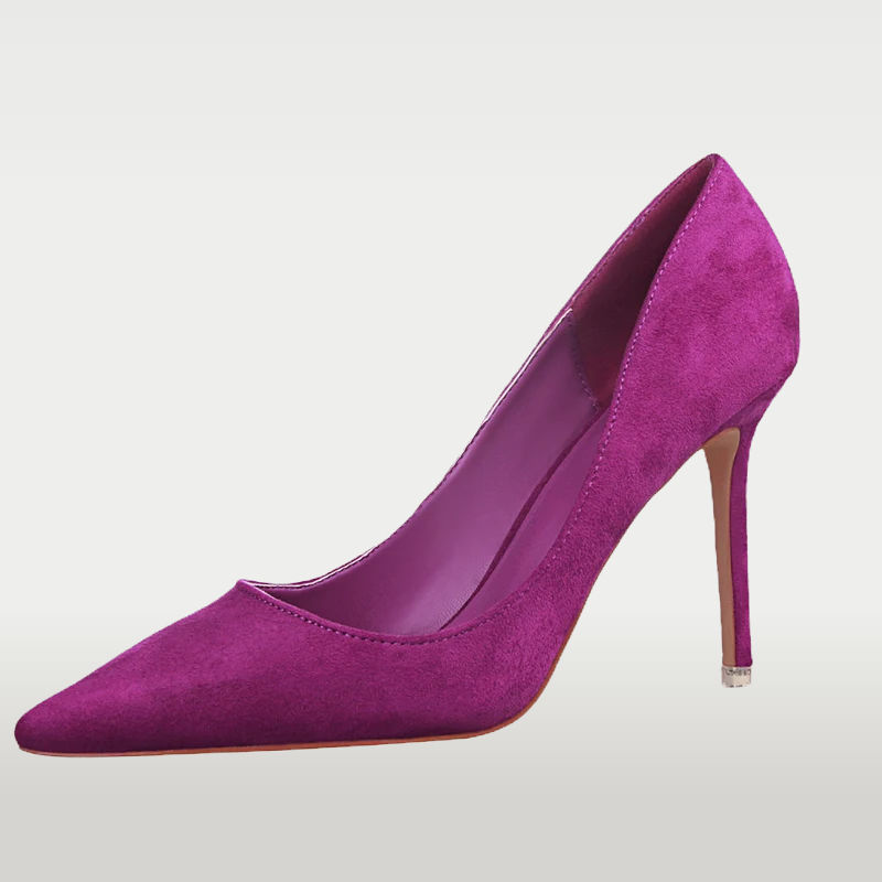 Soft flock upper for a textured look. Comfortable office shoes by Cusuti.