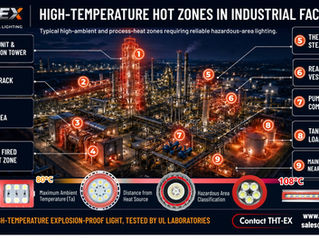 THT-EX provides heat-ready hazardous-area lighting solutions for demanding industrial environments
