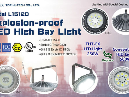 新產品-大瓦數防爆天井燈L1512D通過IECEx與ATEX防爆認證!