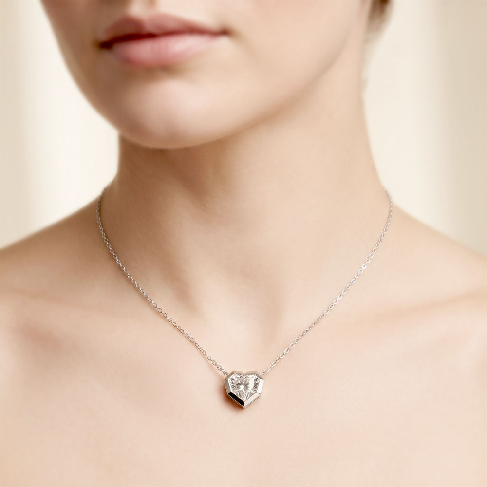 Heart Lab Grown Diamond Necklace 4