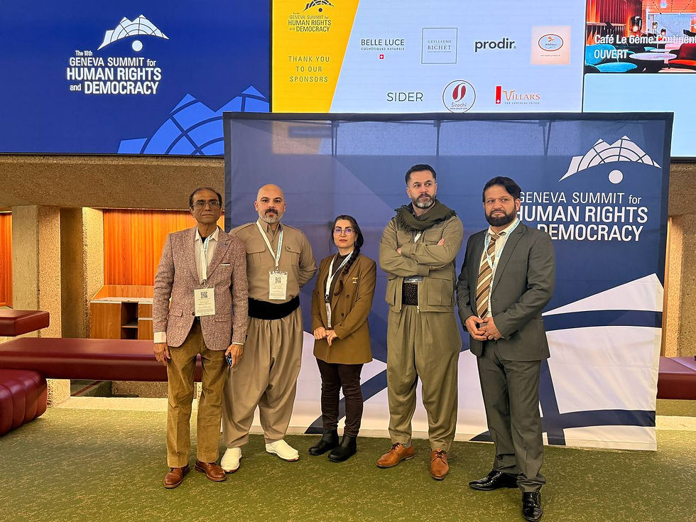 بەشداری لە ١٨هەمین کۆبوونەوە و گردبوونەوە بۆ مافەکانی مرۆڤ و دیموکراسی لە جنێڤ