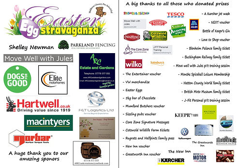 Thank you - sponsors and raffle donation