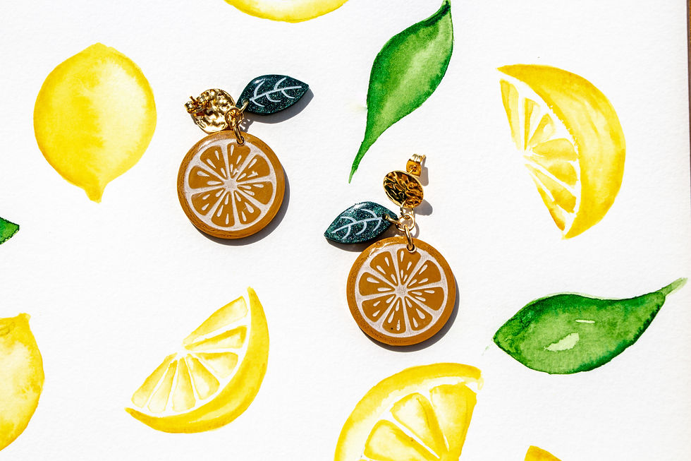 Miniature : Boucles d'oreilles citron faites en France