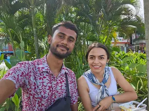 luisa and aswin posing on a selfie in the philippines