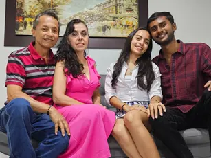 Me with my Latina wife Luisa and her parents in Colombia.