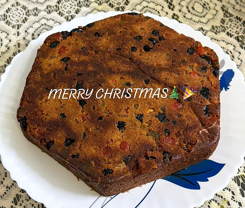The plum cake my mom made for Christmas in India