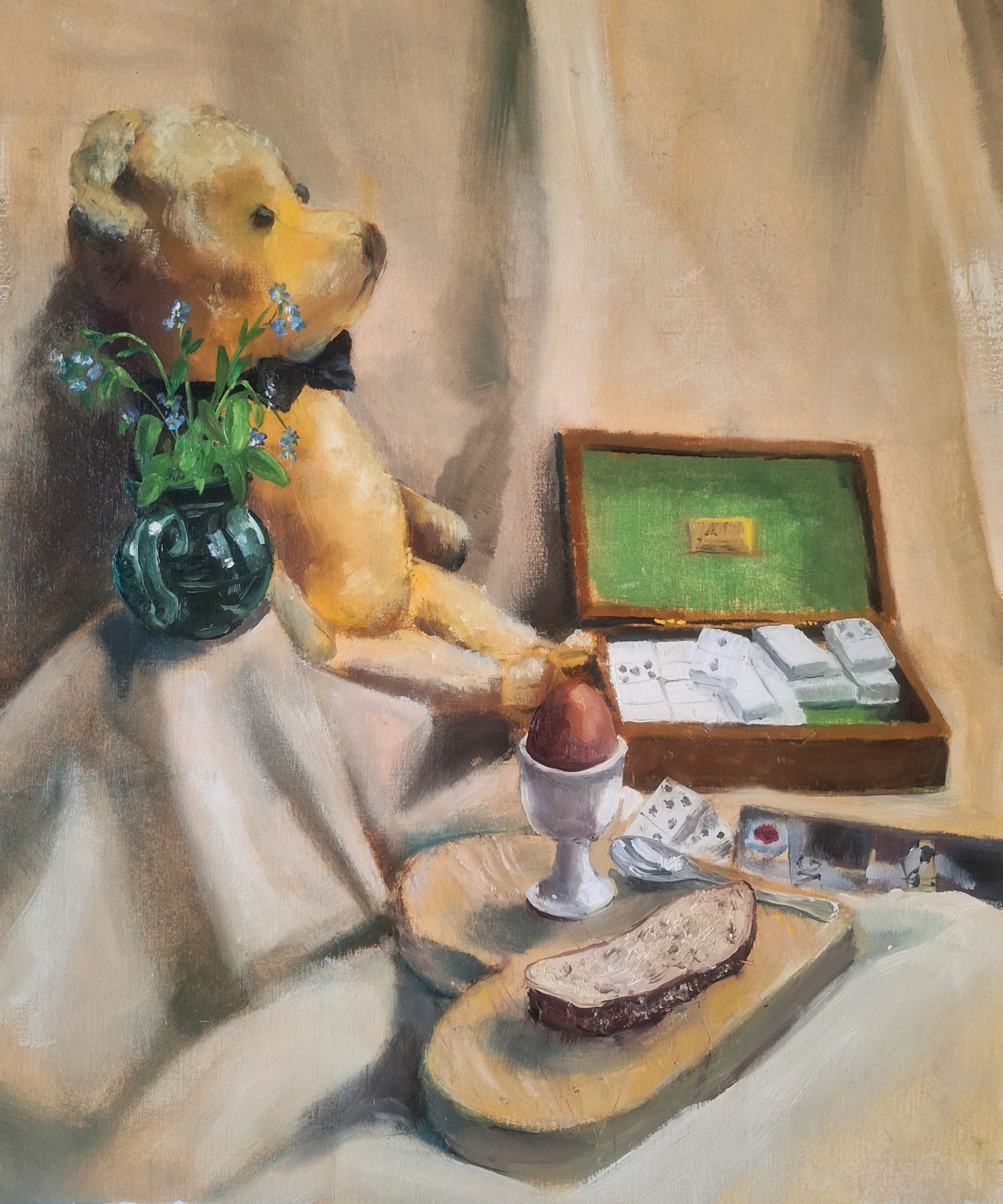 Teddy in the nursery - Original Painting