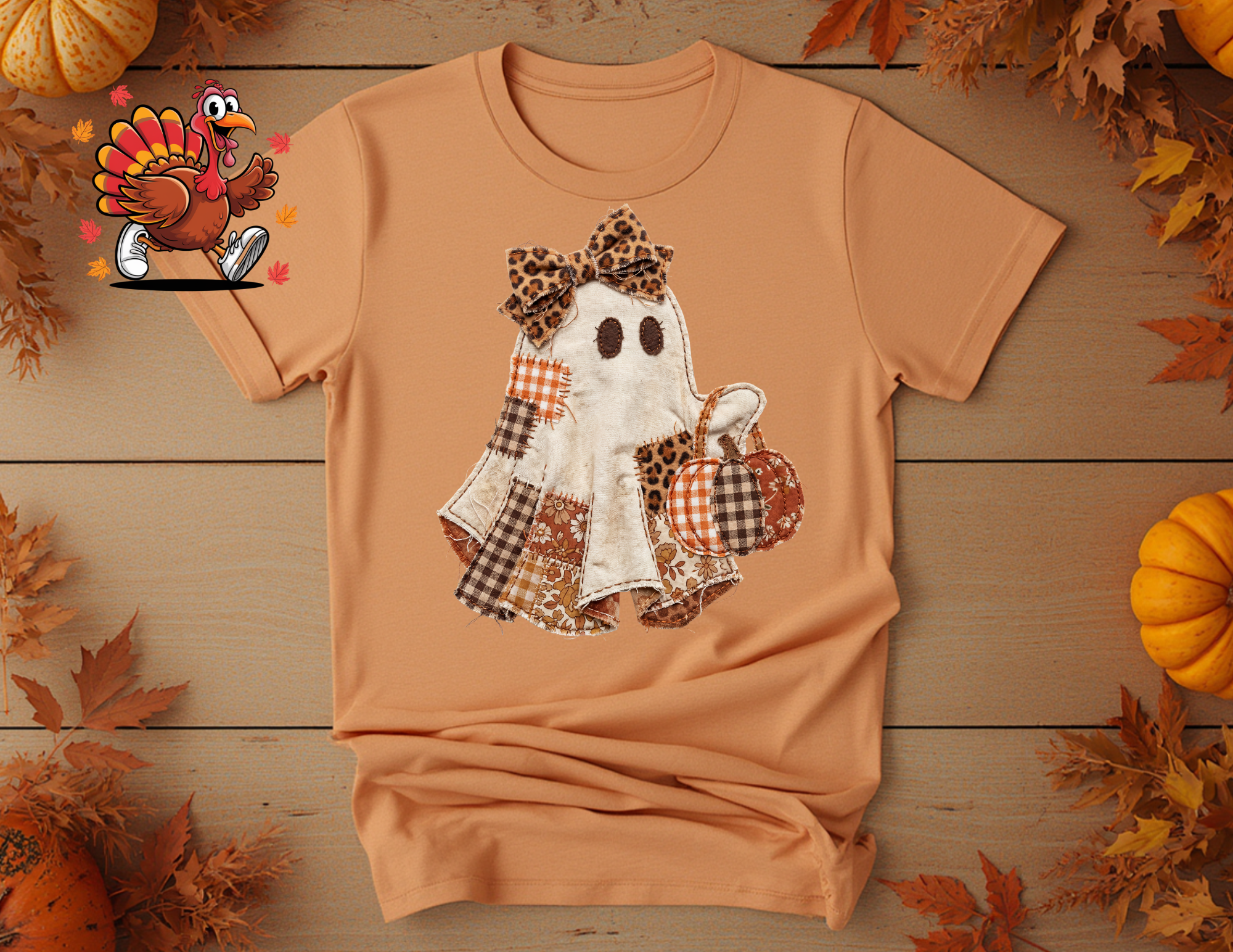 Patchwork Girly Ghost DTF Transfer