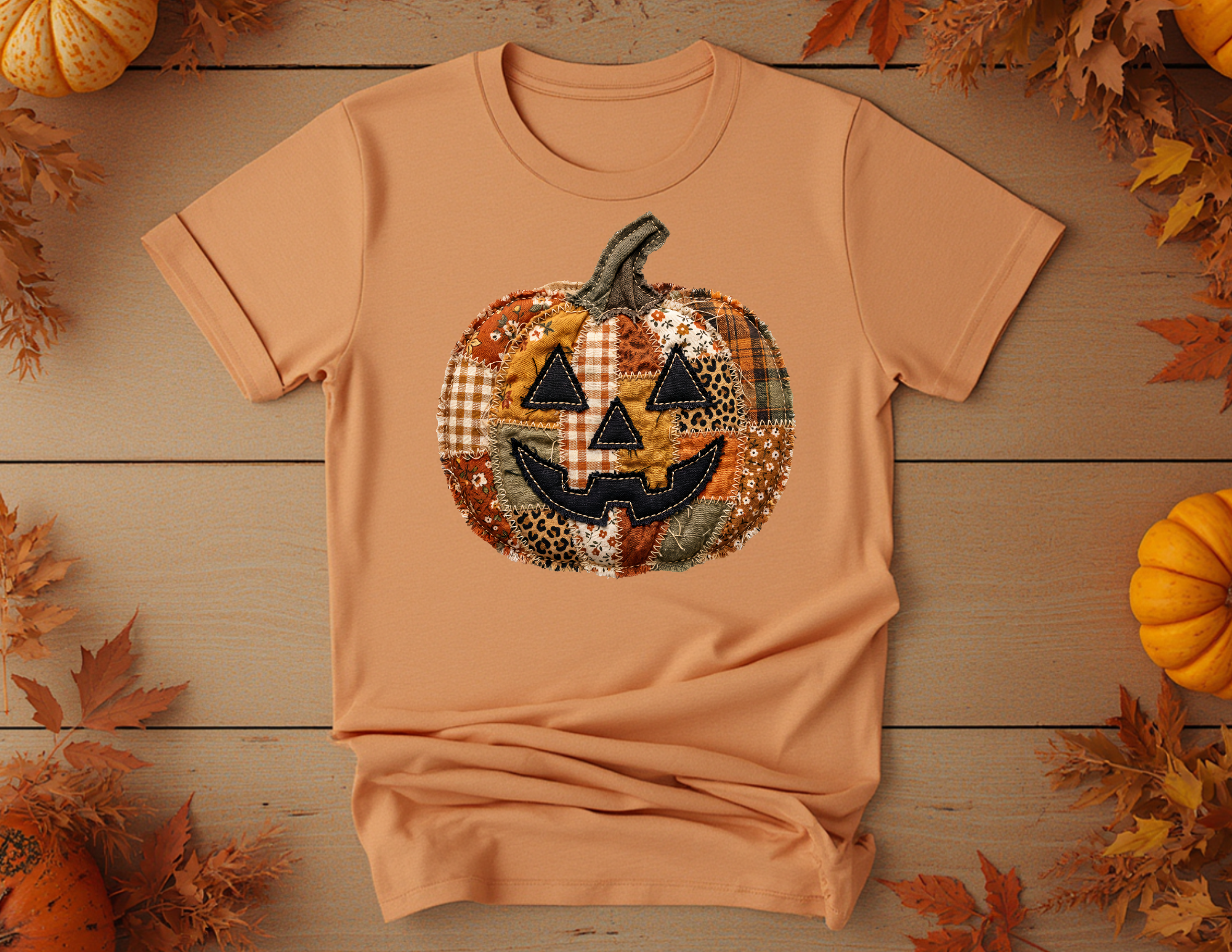 Patchwork Pumpkin DTF Transfer