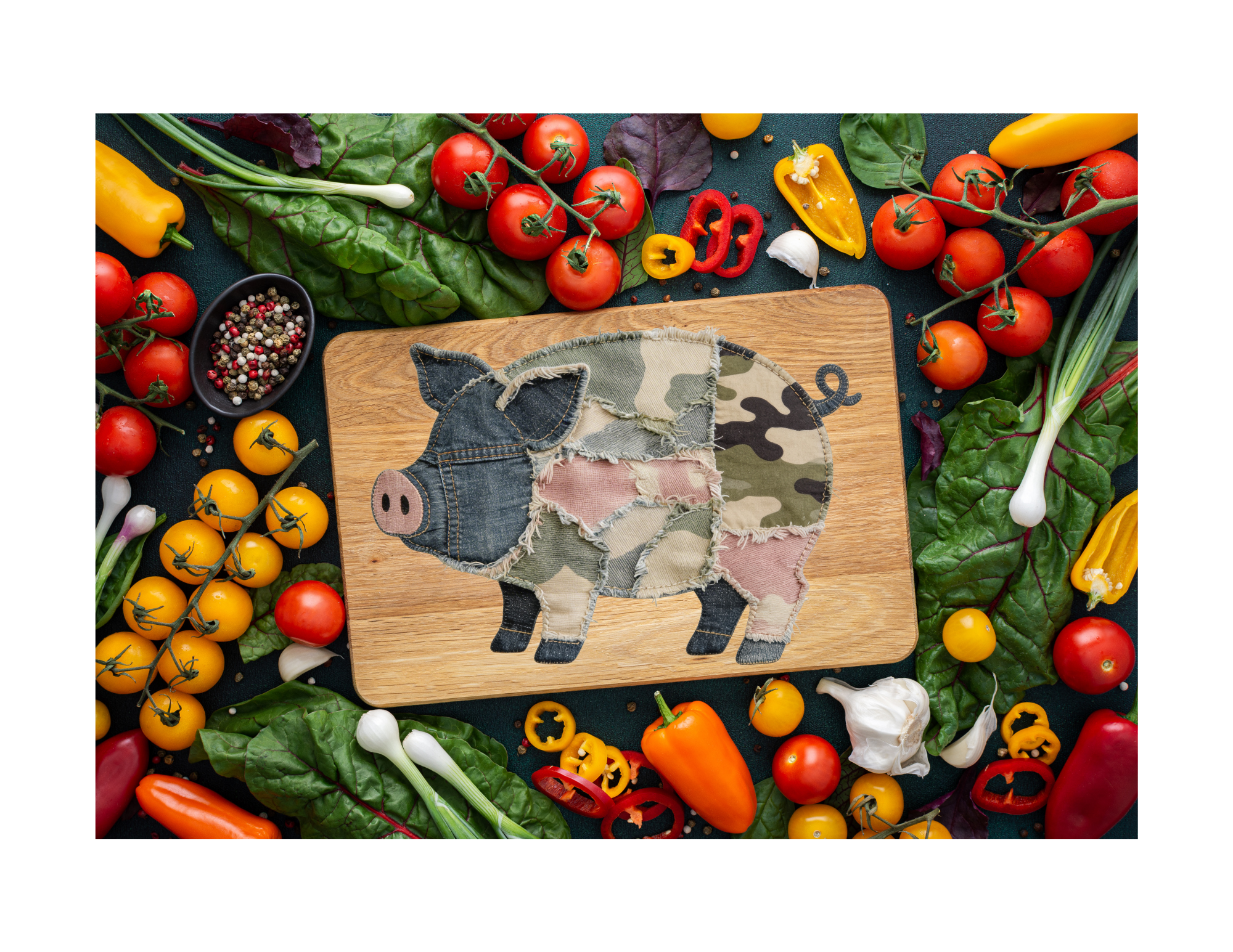 Patchwork Pig DTF Transfer