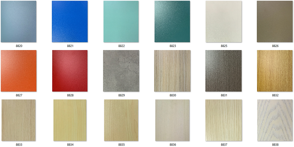 Wood color options for SZ Series office furniture (Panels & Tops - Color Chart 2), available on Amercis in Singapore, showcasing various wood grain finishes and tones for customization.