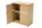 Half Height Swing Door Maple Cabinet - Compact and functional maple cabinet with swing doors, offering organized storage for a tidy workspace or home office