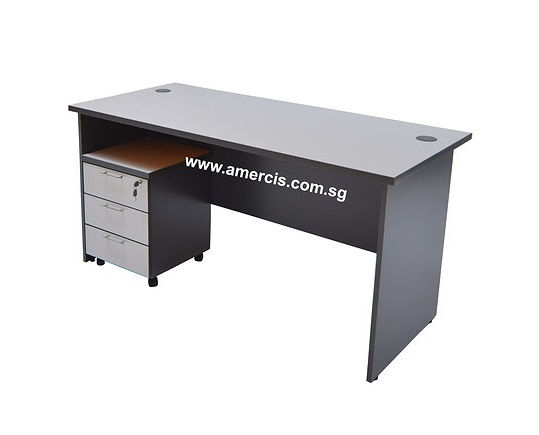 Thumbnail: Reuben Staff Table with Pedestal [Grey]