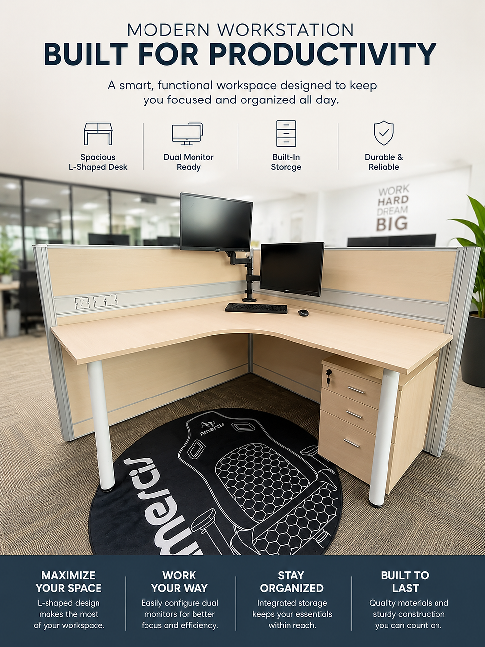 Close-up view of ergonomic office chair with adjustable features