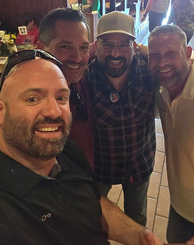 Nick (L) with his buddies (L to R): Visente Criado, Marco Dominguez and John Moyle.