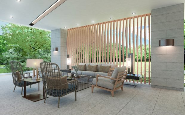 Artist’s perspective of the Outdoor Lounge