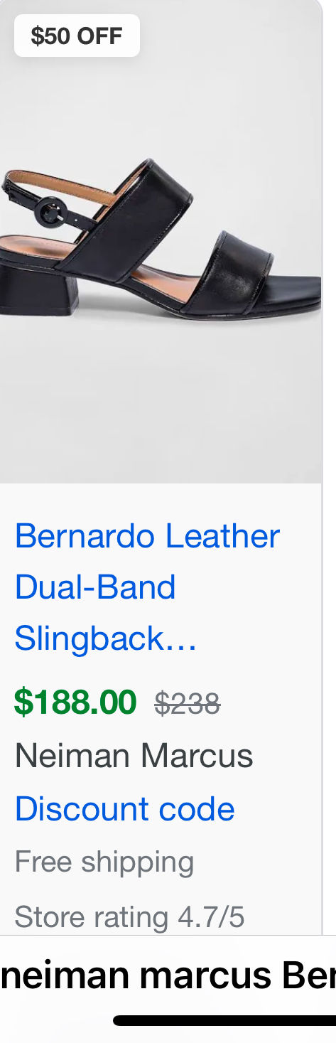 Thumbnail: Bernardo Sandal black Size 8-New never worn 