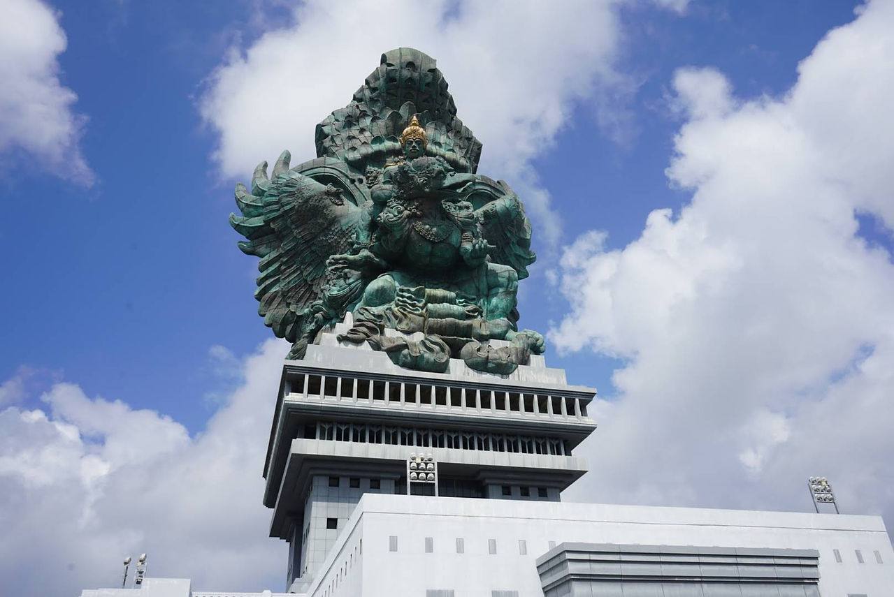Garuda Wisnu Kencana Cultural Park statue of Vishnu and Garuda