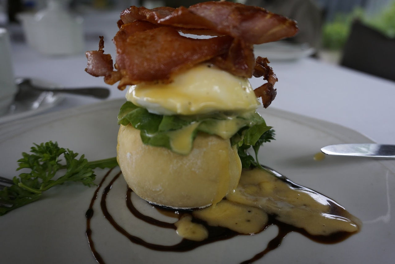 Eggs Benedict Breakfast on Livingstone Island