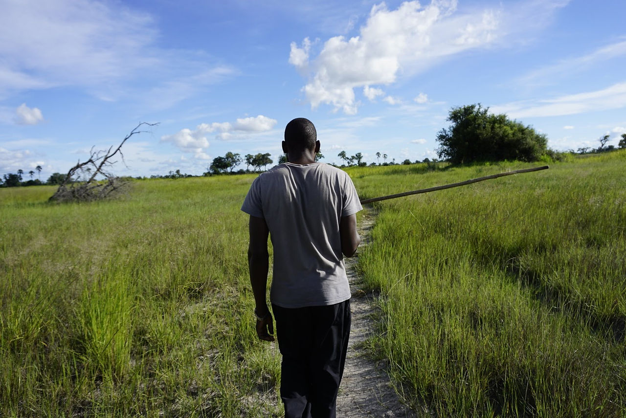 Nike leading walking safari in the Okavango Delta