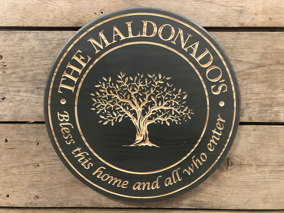 Thumbnail: Custom Family Name Sign, Round Last Name Sign, Engraved Sign, Circle Sign