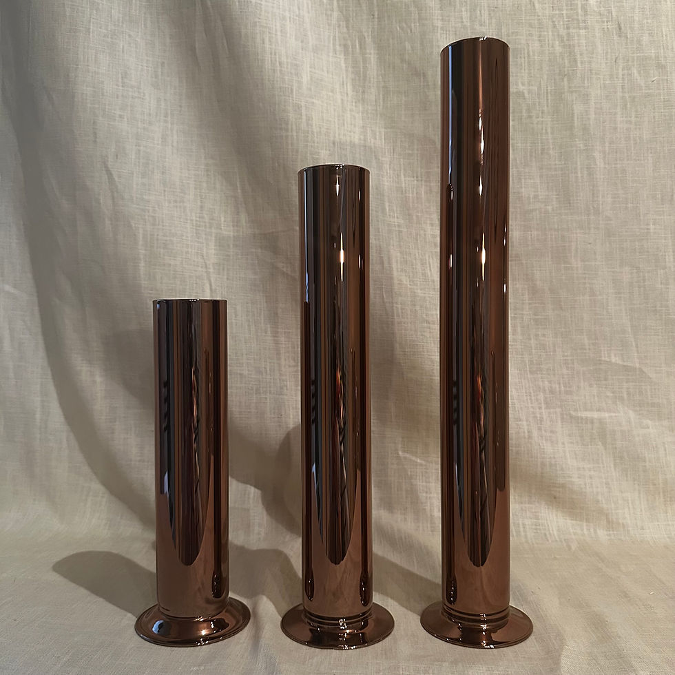 Miniature : Vase tube en verre cuivré - Location Décoration Ille et Vilaine 35