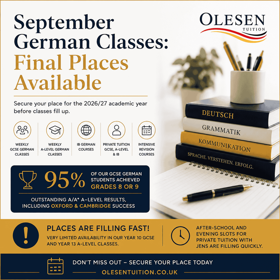 September German Classes: Final Places for the 2026/27 Academic Year