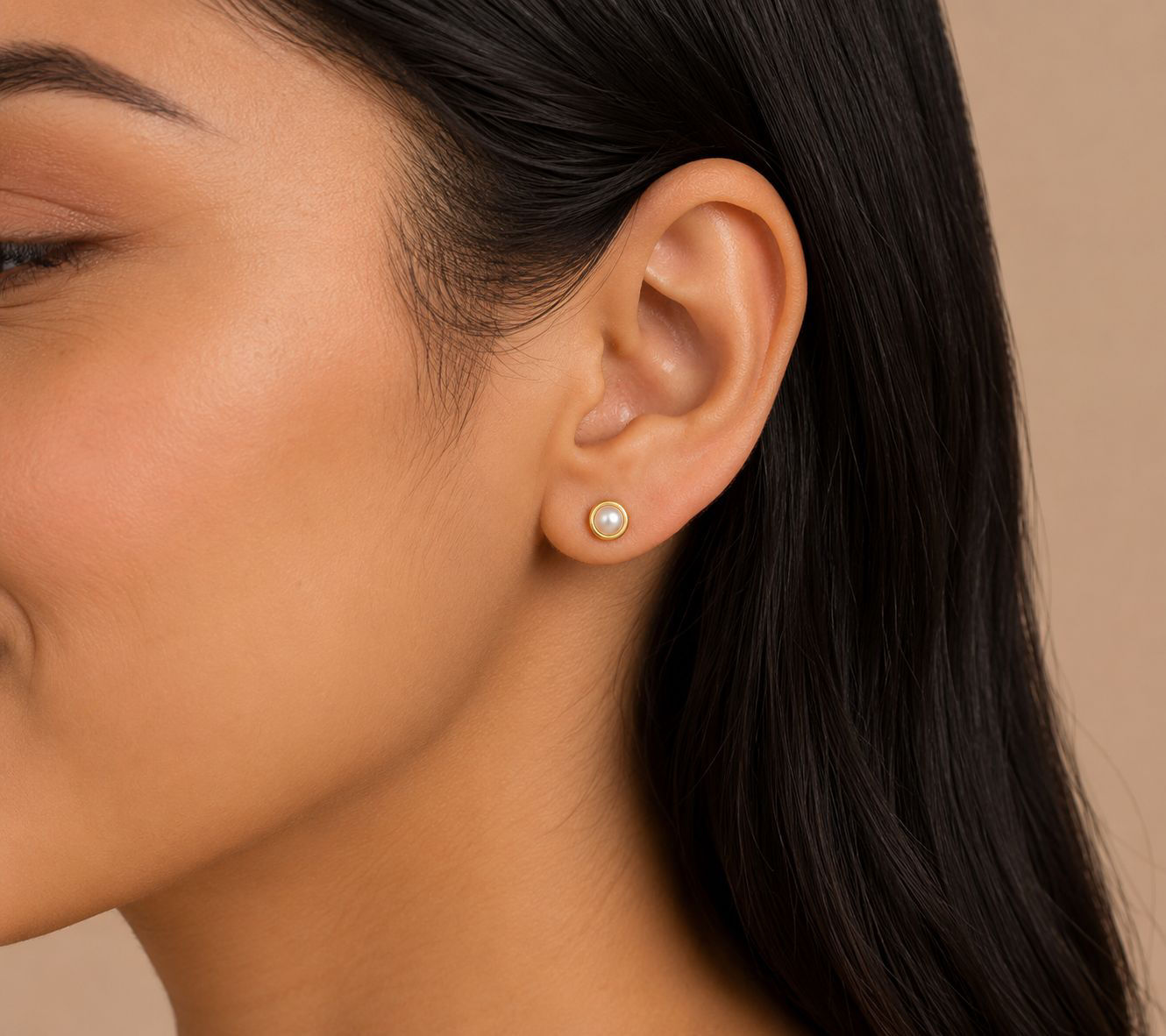18 KT Gold Plated Pearl Tops Earrings