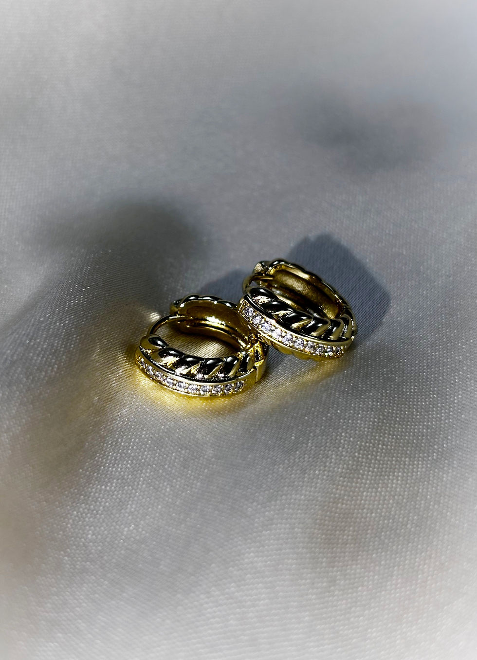 Thumbnail: 18 KT Gold Plated Eternal Shine Diamond Earrings  