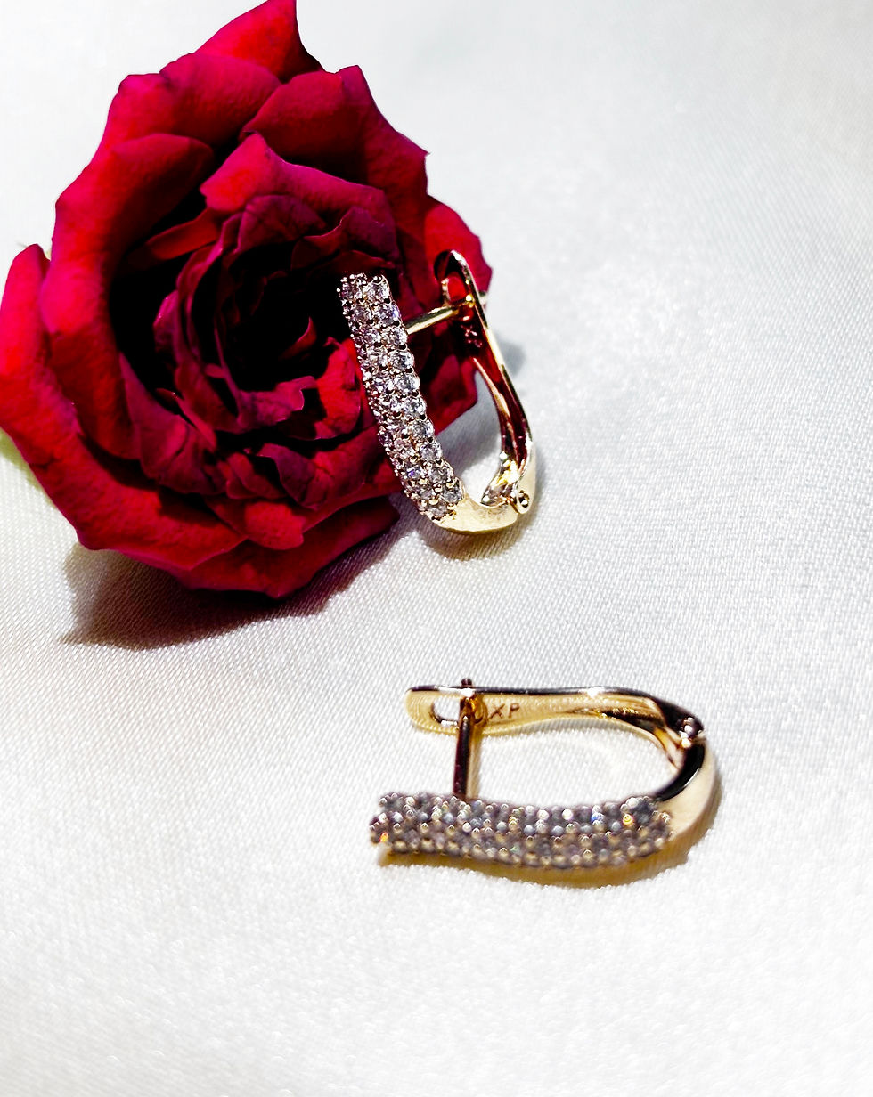 Thumbnail: 18 KT Gold Plated Crystal Luxe Earrings