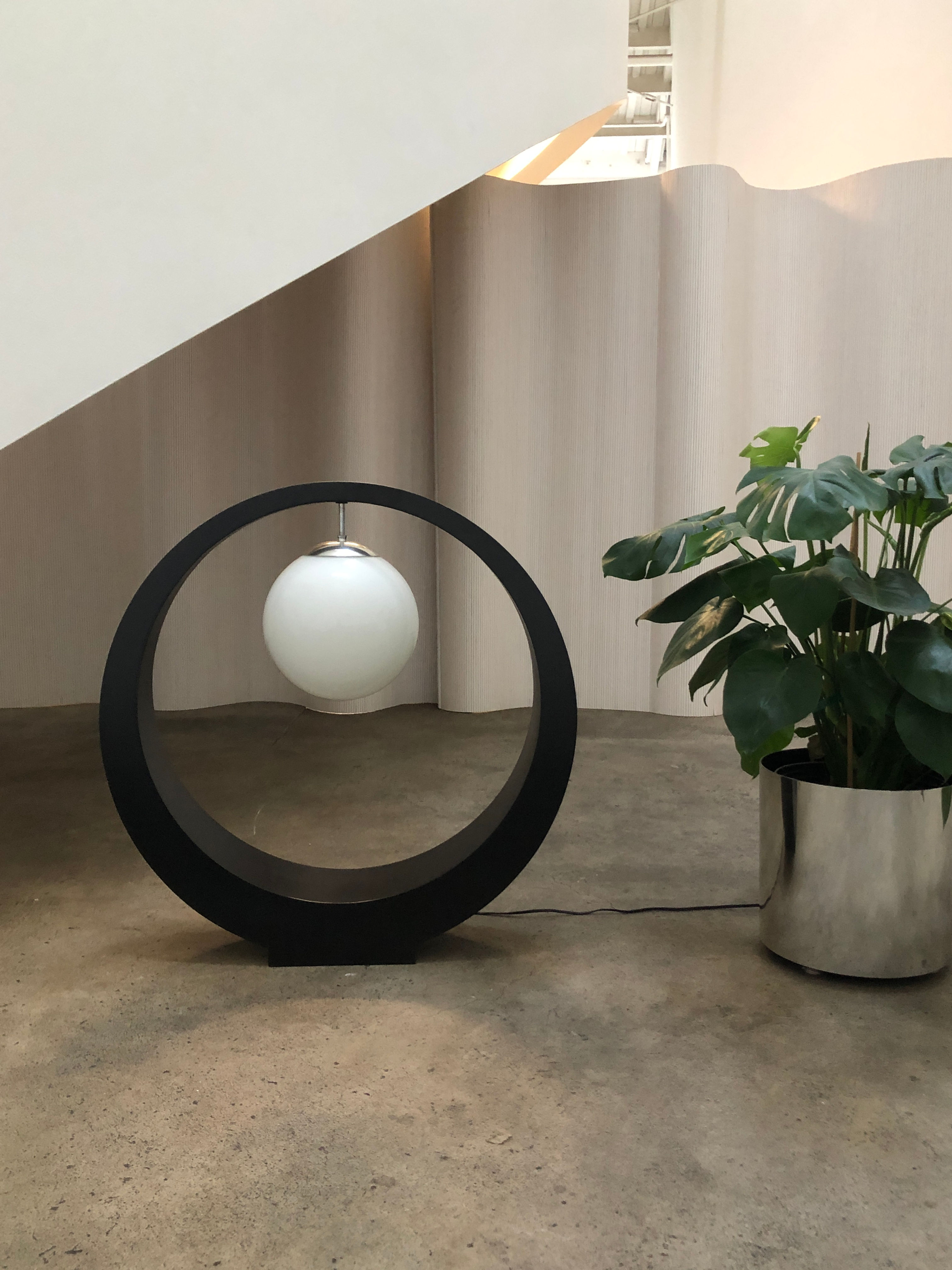 1970s Modeline Large Round Lamp Front View