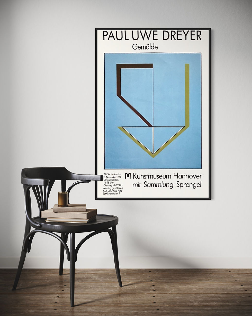 Thumbnail: 1981 Paul Uwe Dreyer German Art Exhibition Lithograph Home Mockup 1