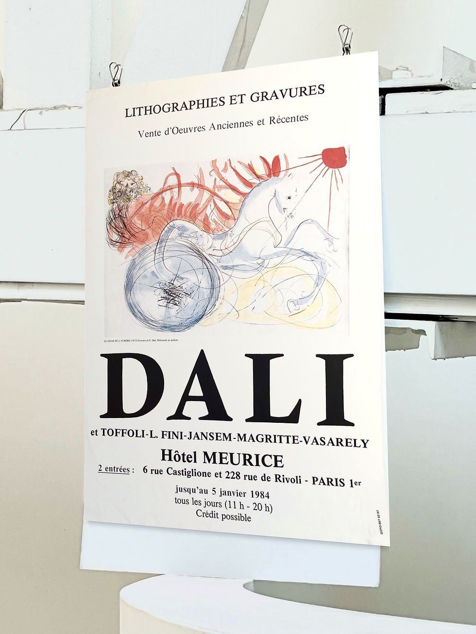 Thumbnail: 1984 Salvador Dali French Art Exhibition Poster Front View