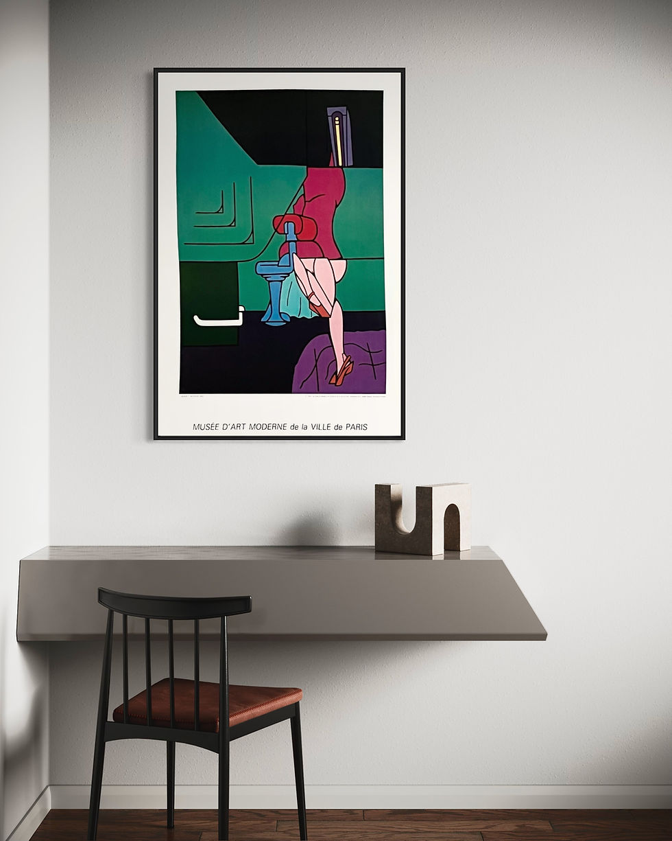 Thumbnail: 1984 Valerio Adami French Art Exhibition Poster Home Mockup 4