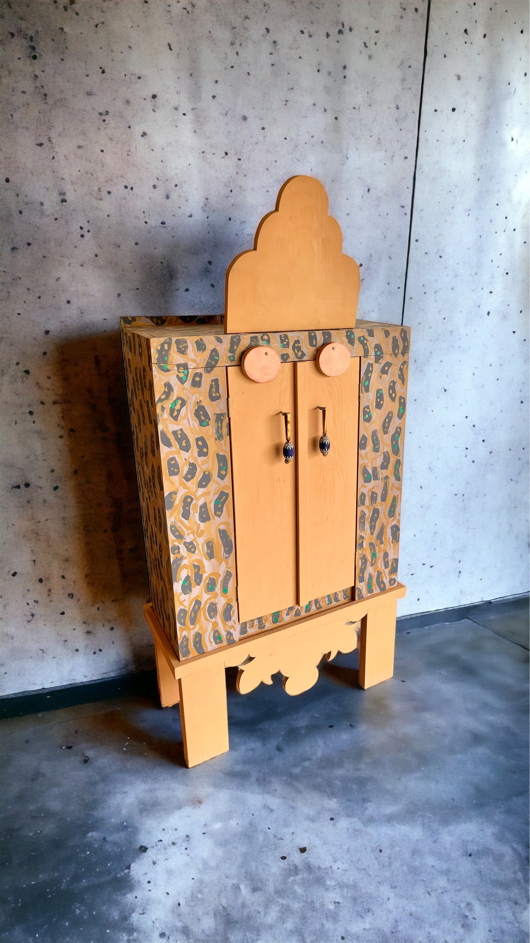 Wooden Cabinet by artist Bud Holman Close View