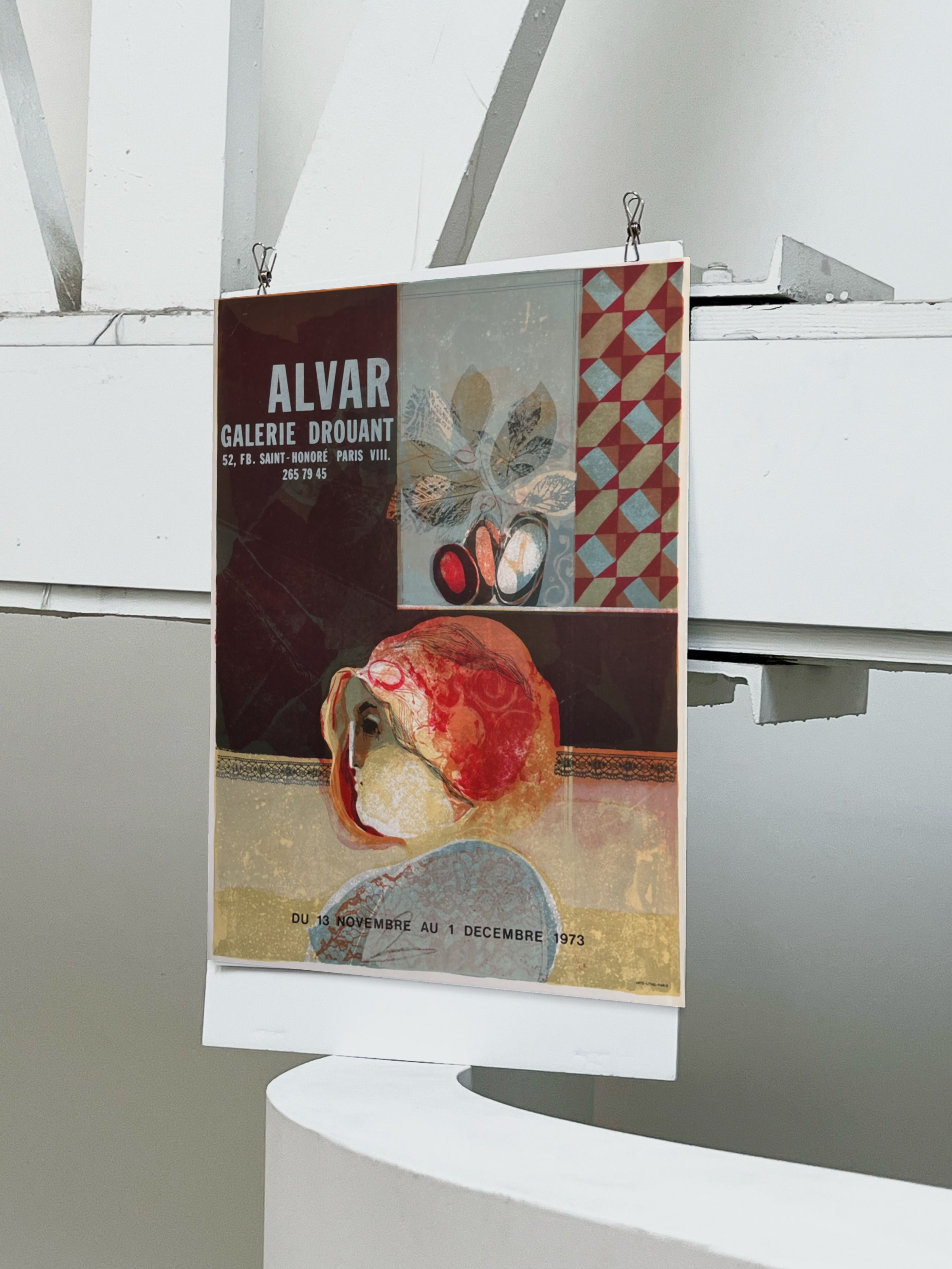 1973 Alvar Sunol French Art Exhibition Lithograph Front View