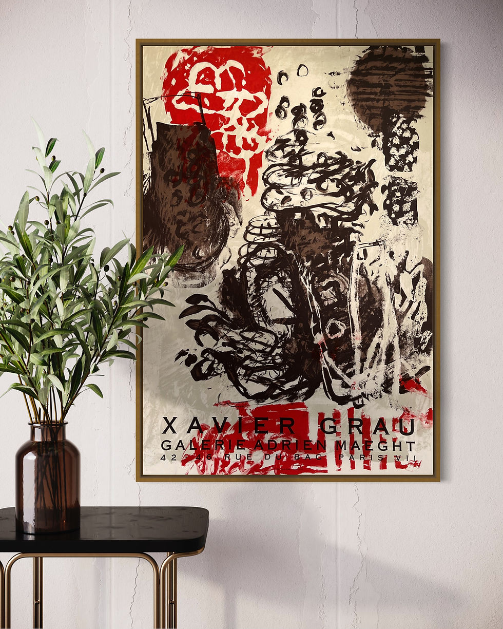 Thumbnail: 1988 Xavier Grau French Art Exhibition Lithograph Home Mockup 2