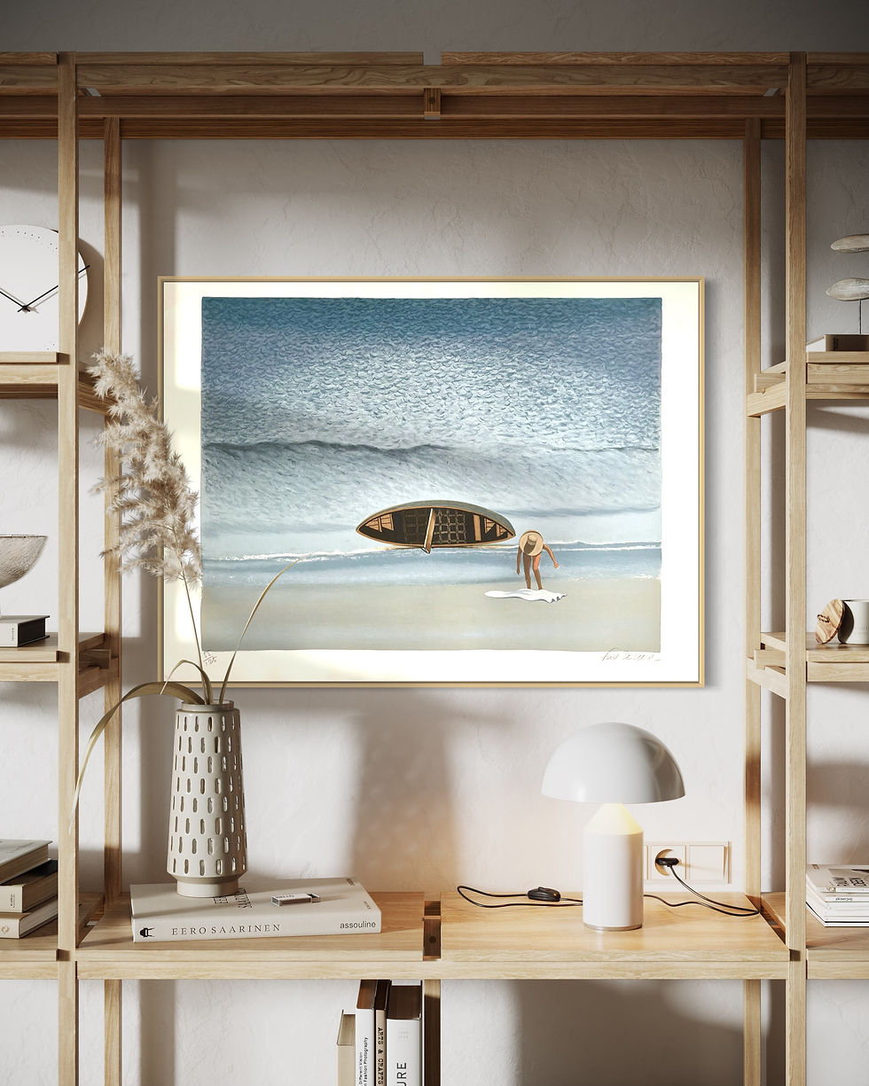 Thumbnail: 1975 Fred Zeller Signed French Lithograph Home Mockup 1