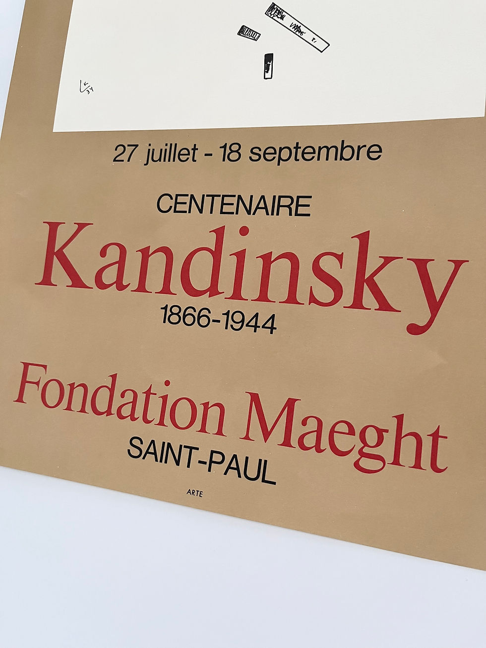 Thumbnail: Vintage Wassily Kandinsky French Art Exhibition Lithograph - Closeup Base