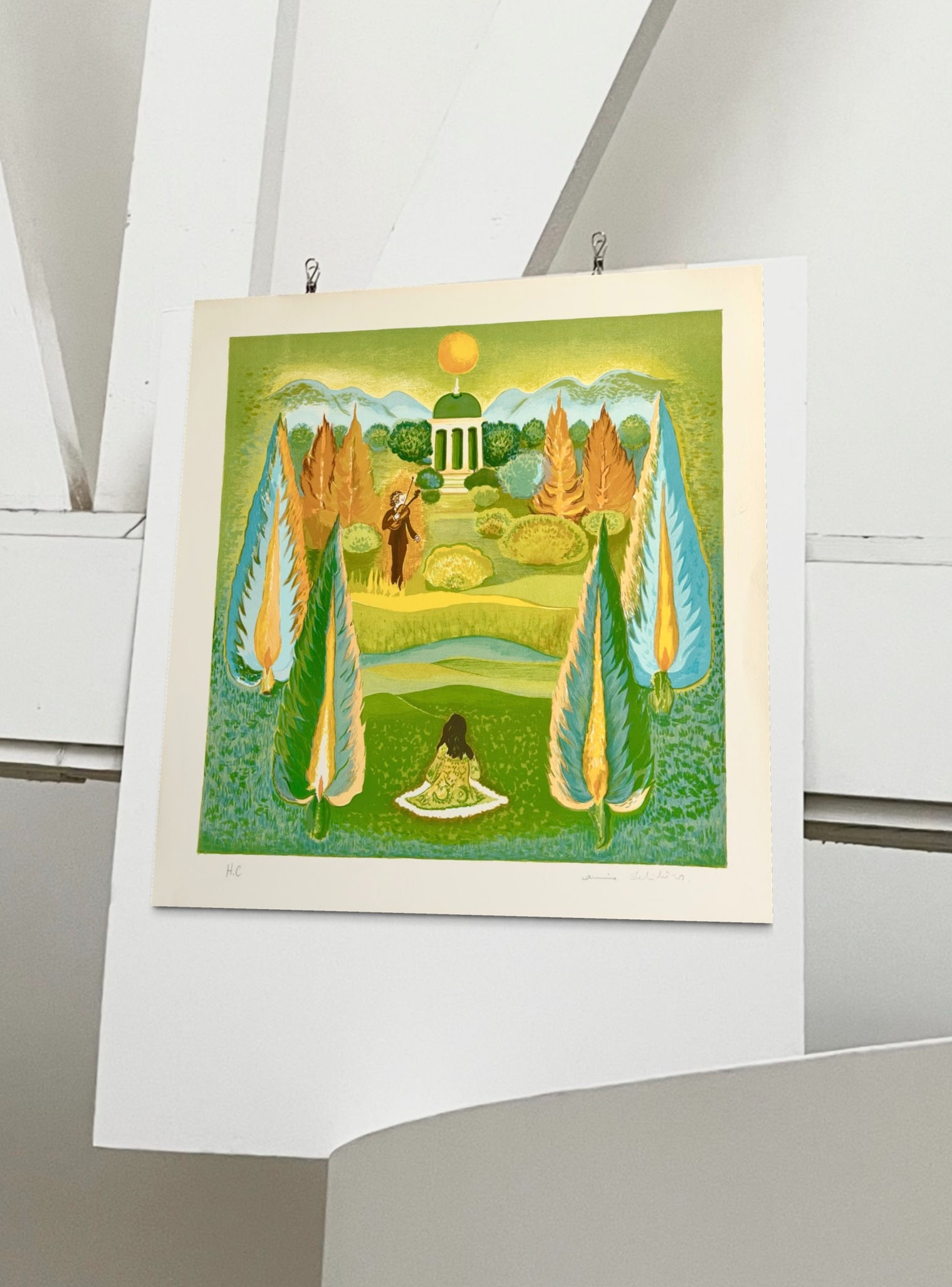 1970s Annie Delibeiro Signed French Lithograph