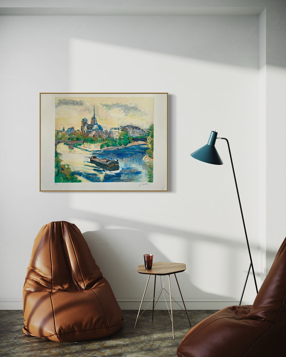 Thumbnail: 1970s Gerard Vieillevie Paris Signed Artist Proof Home Mockup 3