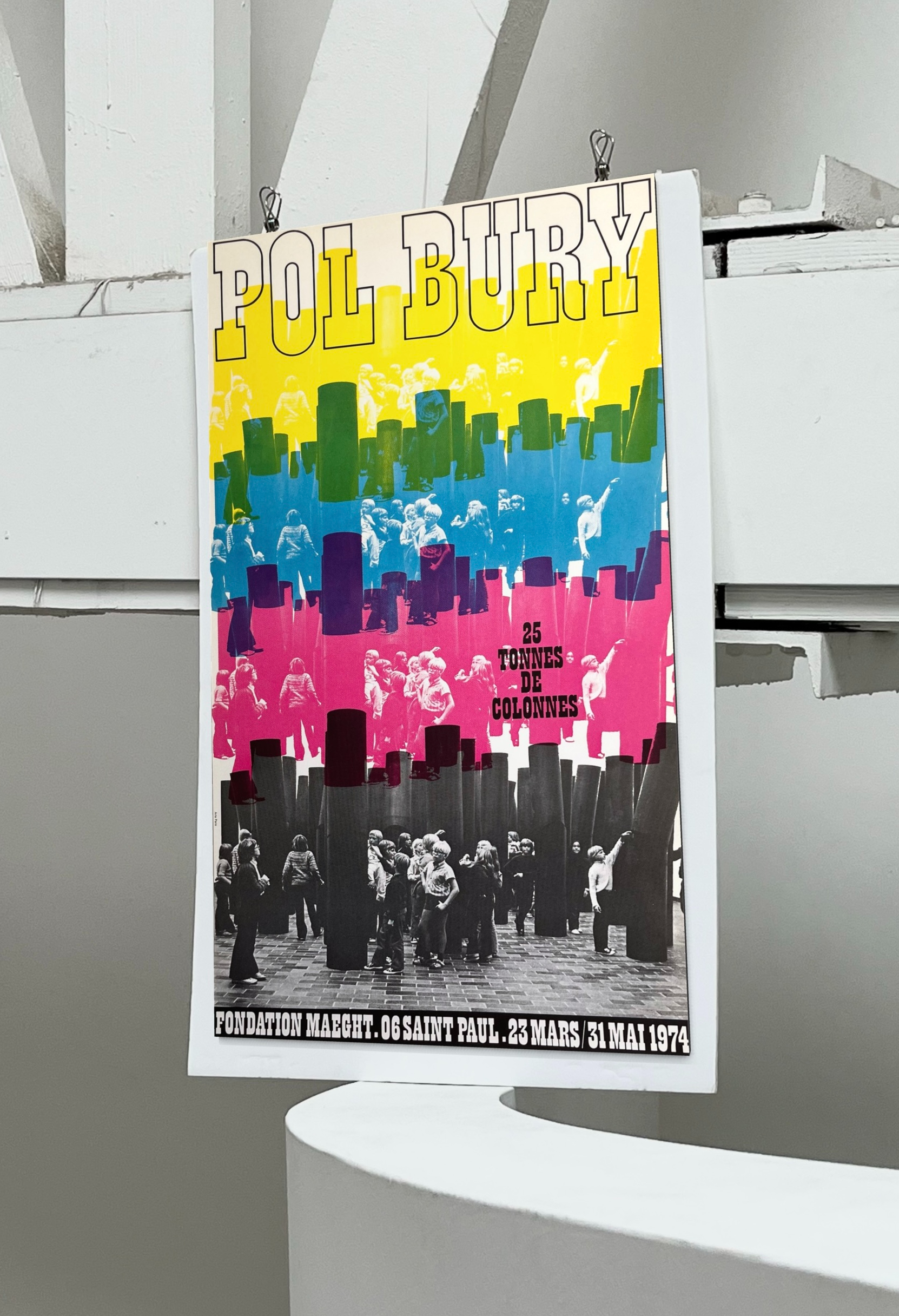 1974 Pol Bury French Art Exhibition Print, FORM Vintage