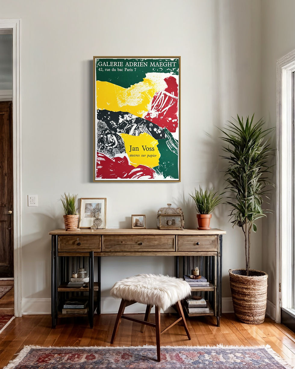Thumbnail: 1985 Jan Voss French Art Exhibition Lithograph Home Mockup 4