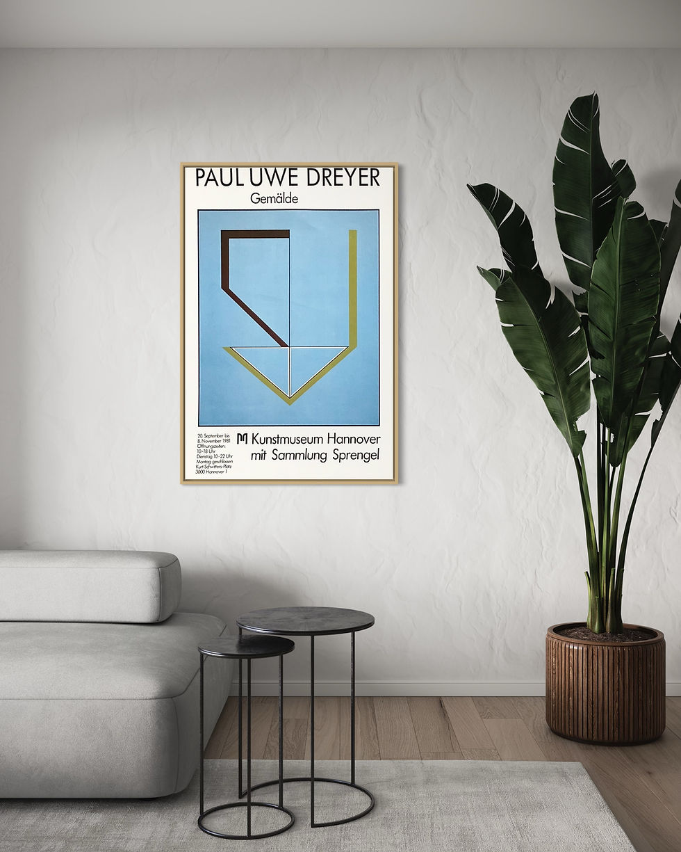 1981 Paul Uwe Dreyer German Art Exhibition Lithograph Home Mockup 4