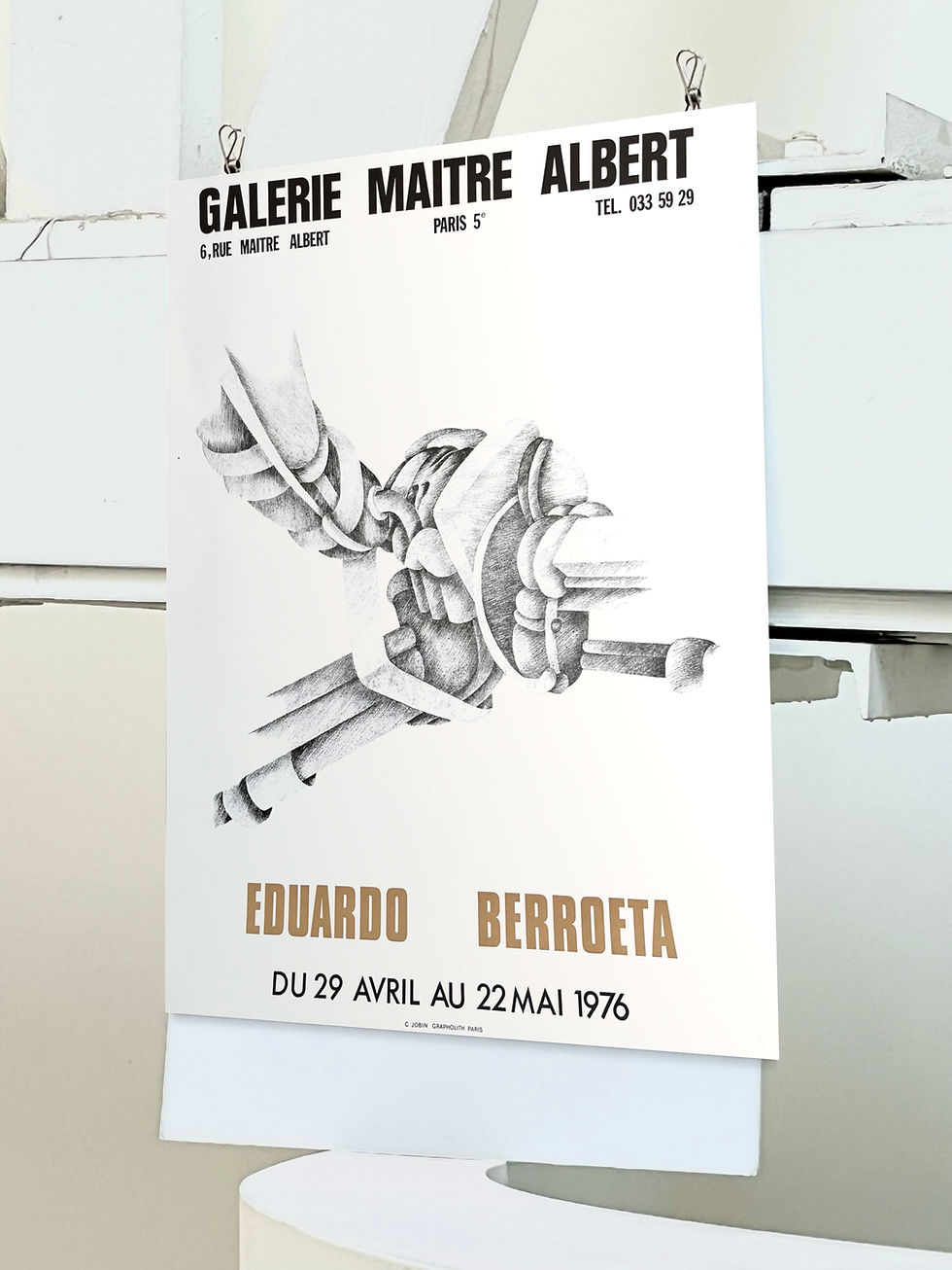 1976 Eduardo Berroeta French Art Exhibition Lithograph Full View