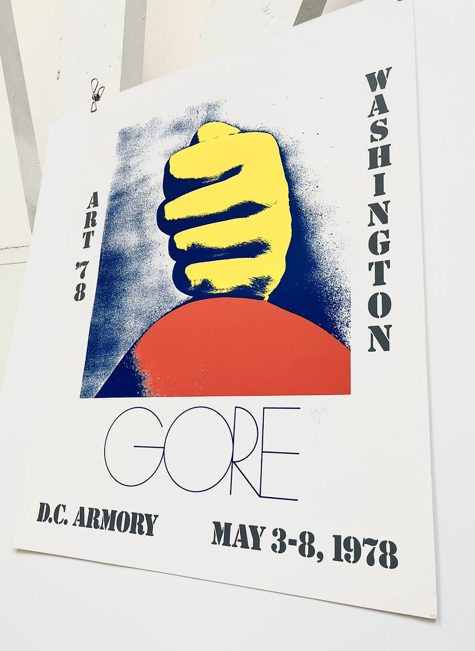 Thumbnail: 1978 Gore Signed Art Exhibition Lithograph Closeup View